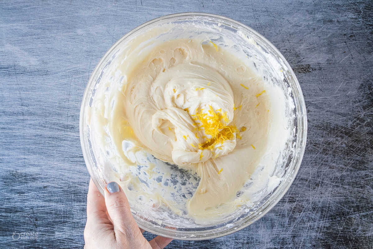 cream cheese frosting with lemon zest