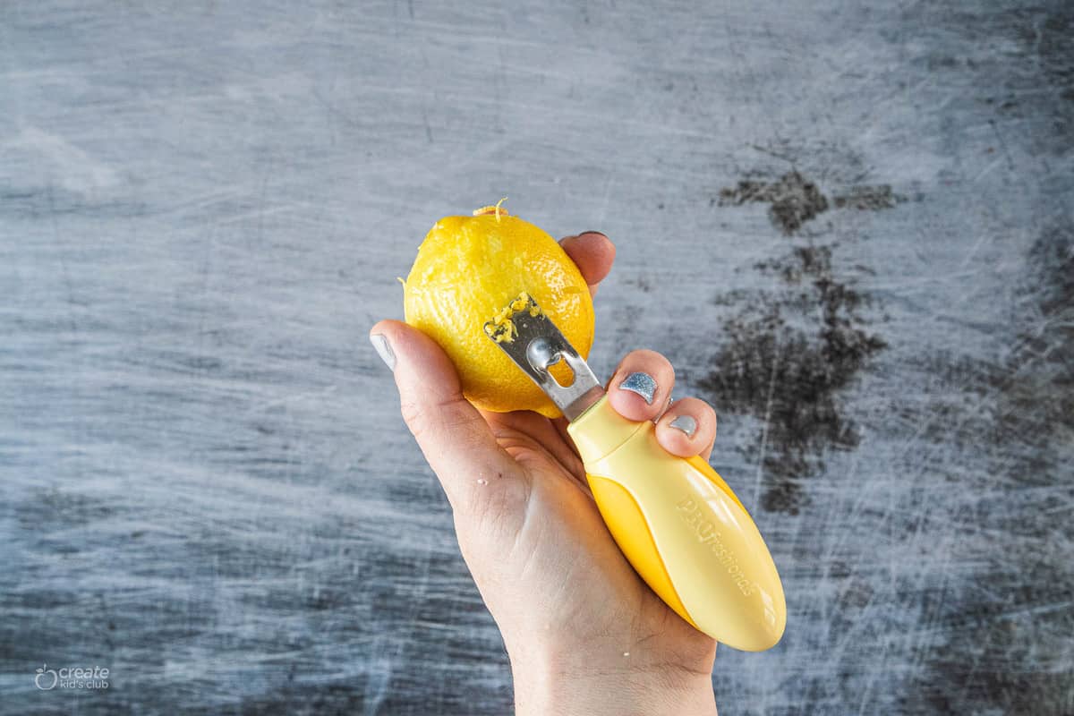 lemon zested with a zester