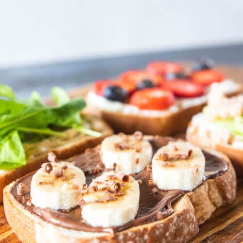 bread slices with toppings