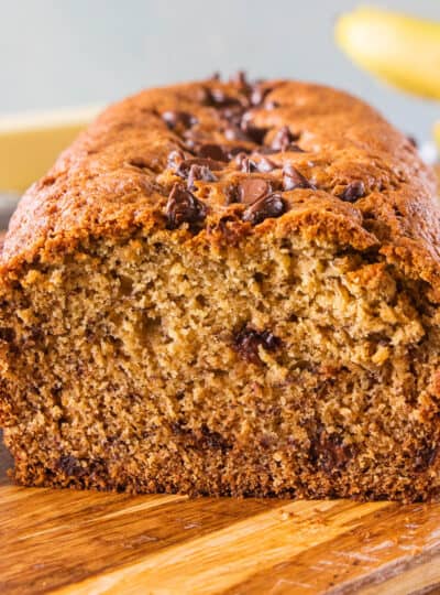 whole wheat chocolate chip banana bread loaf