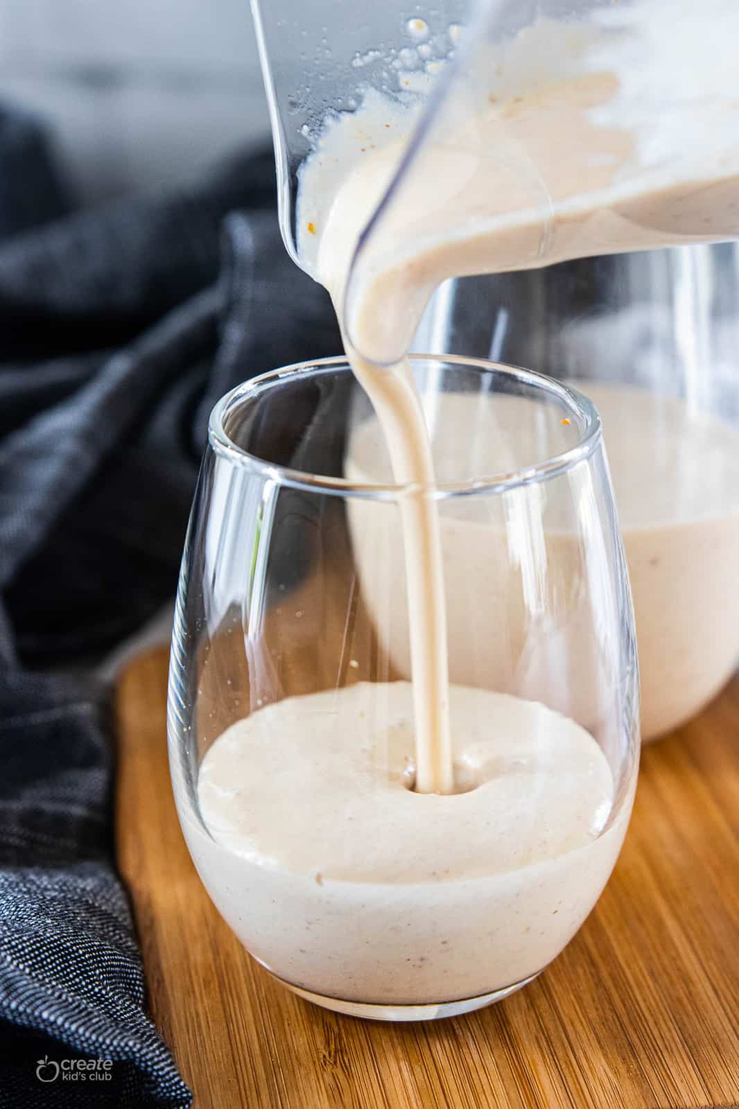 smoothie poured into a drinking glass