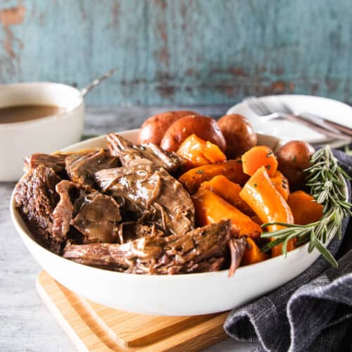 pot roast in serving bowl