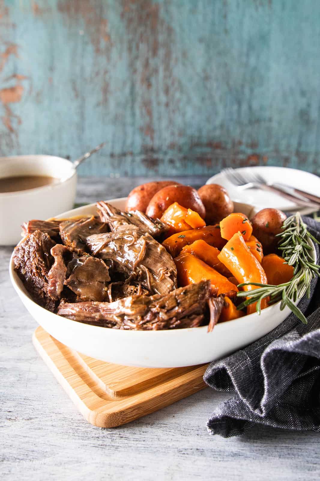 pot roast in serving bowl