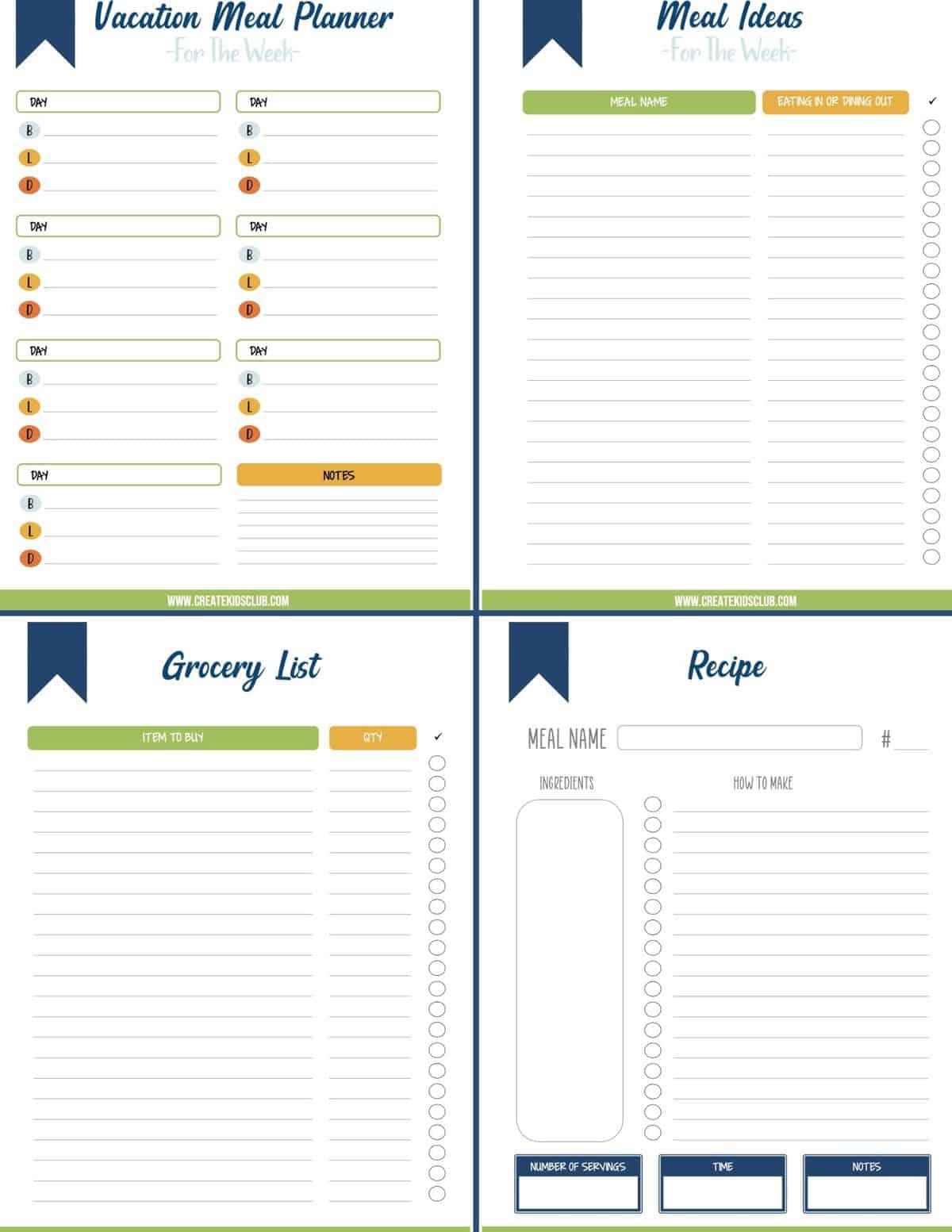 meal planning template