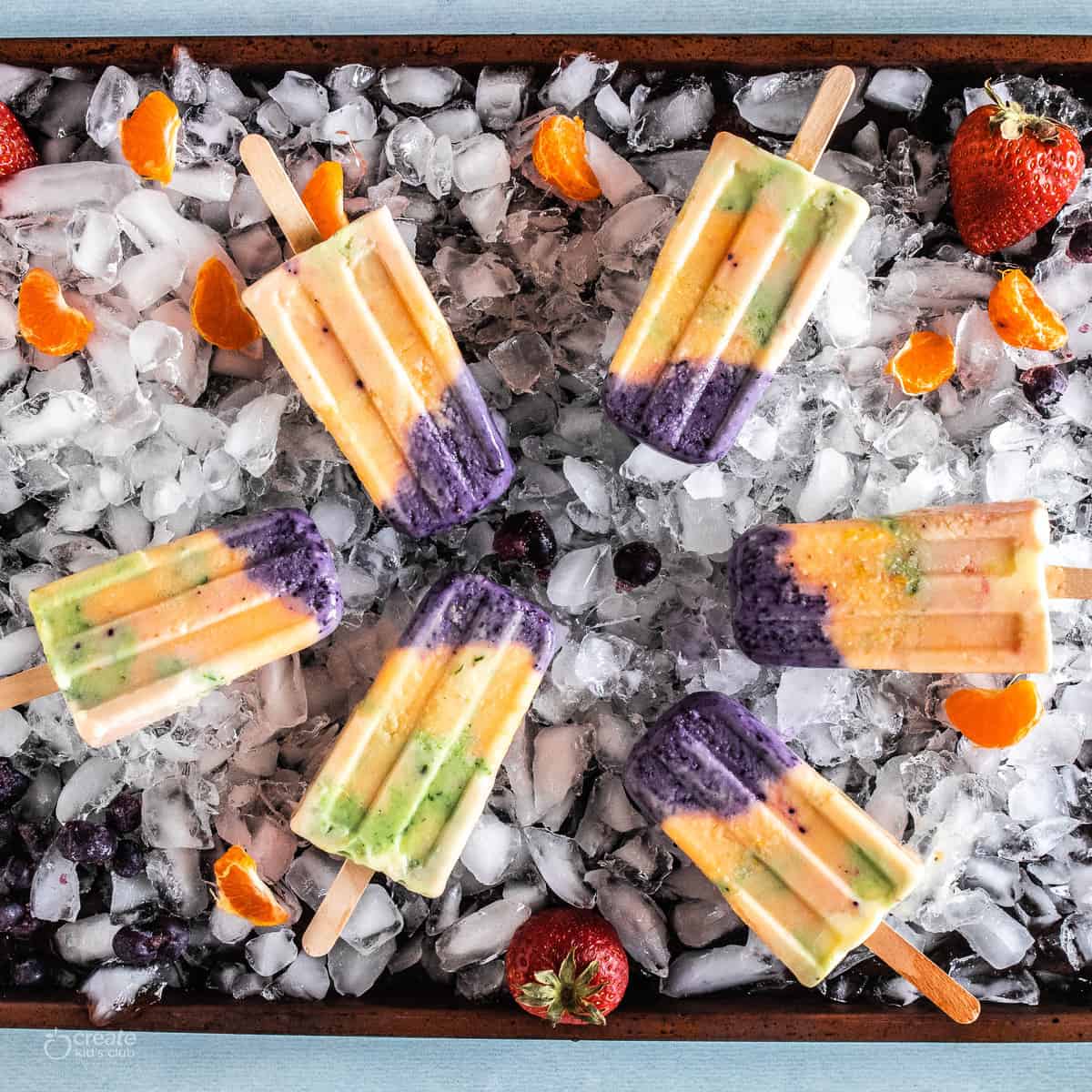 rainbow popsicles on sheet pan