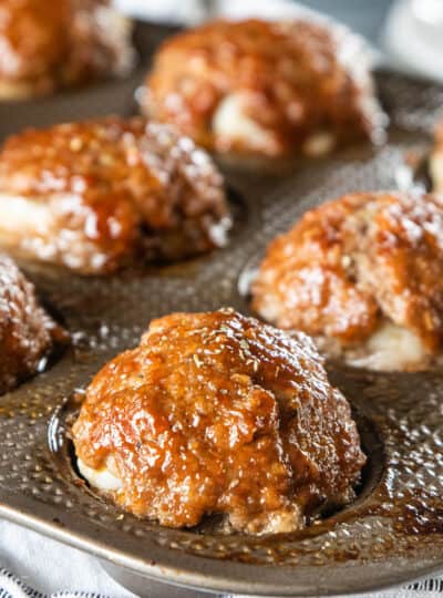 meatloaf and mashed potato bites in muffin tin