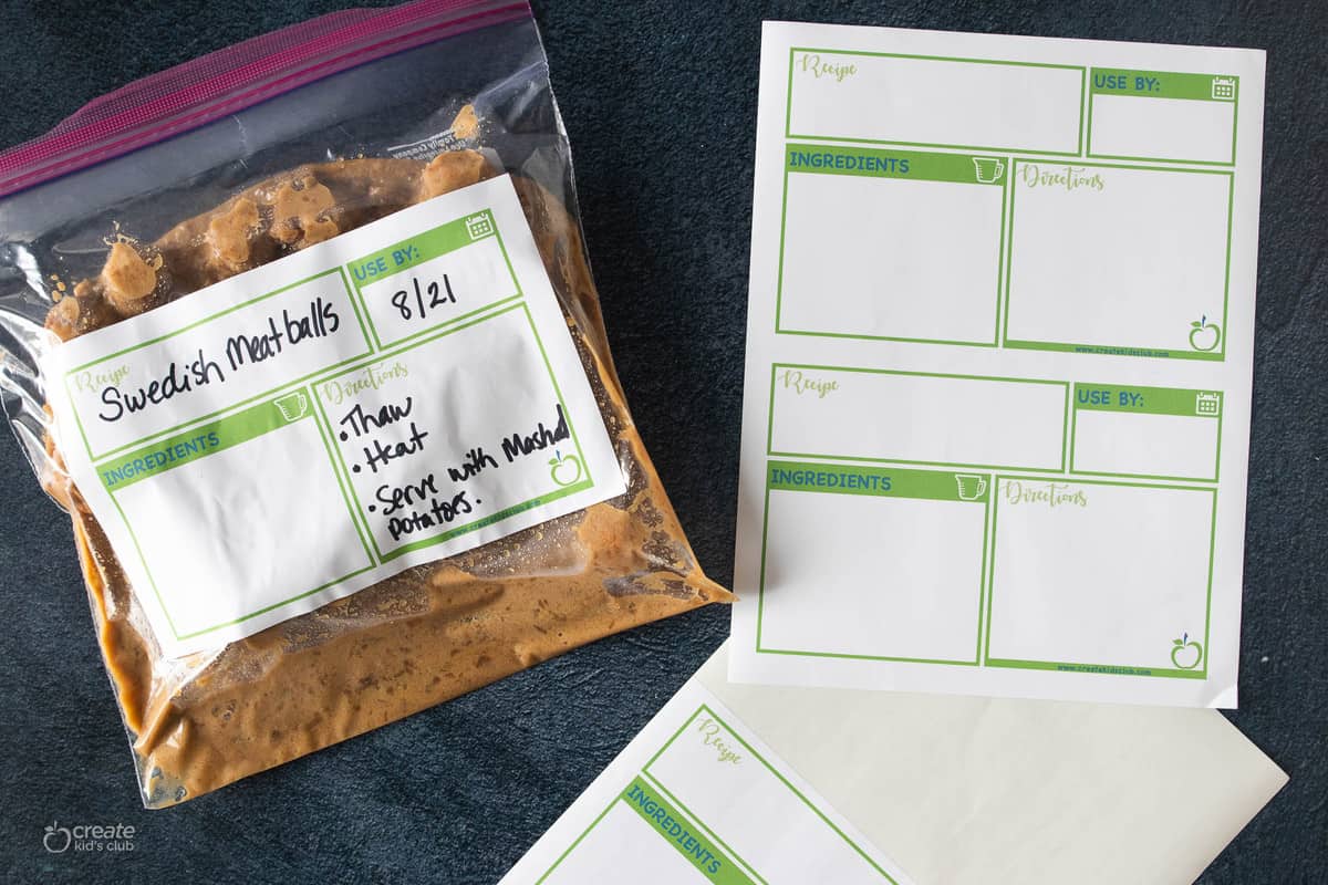 printable freezer meal labels