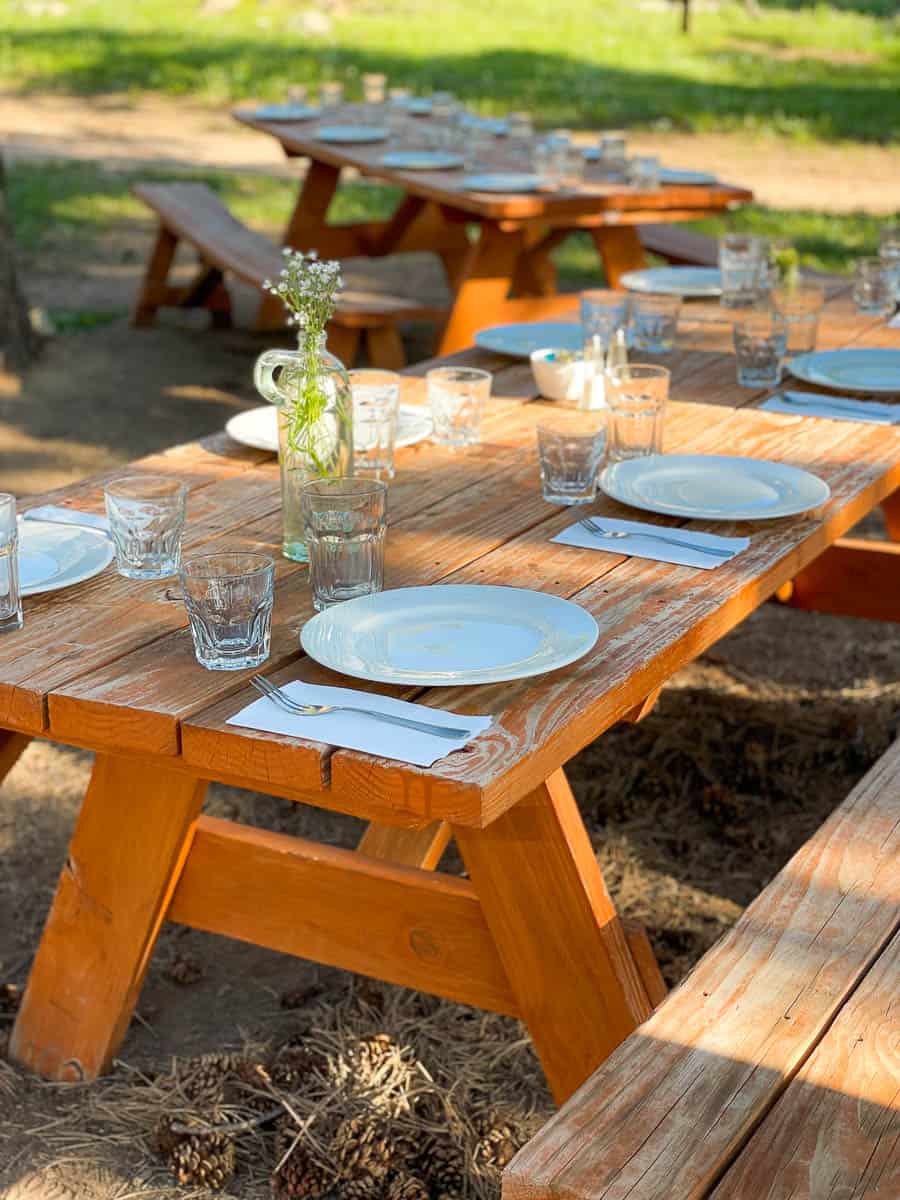 picnic table at dude ranch