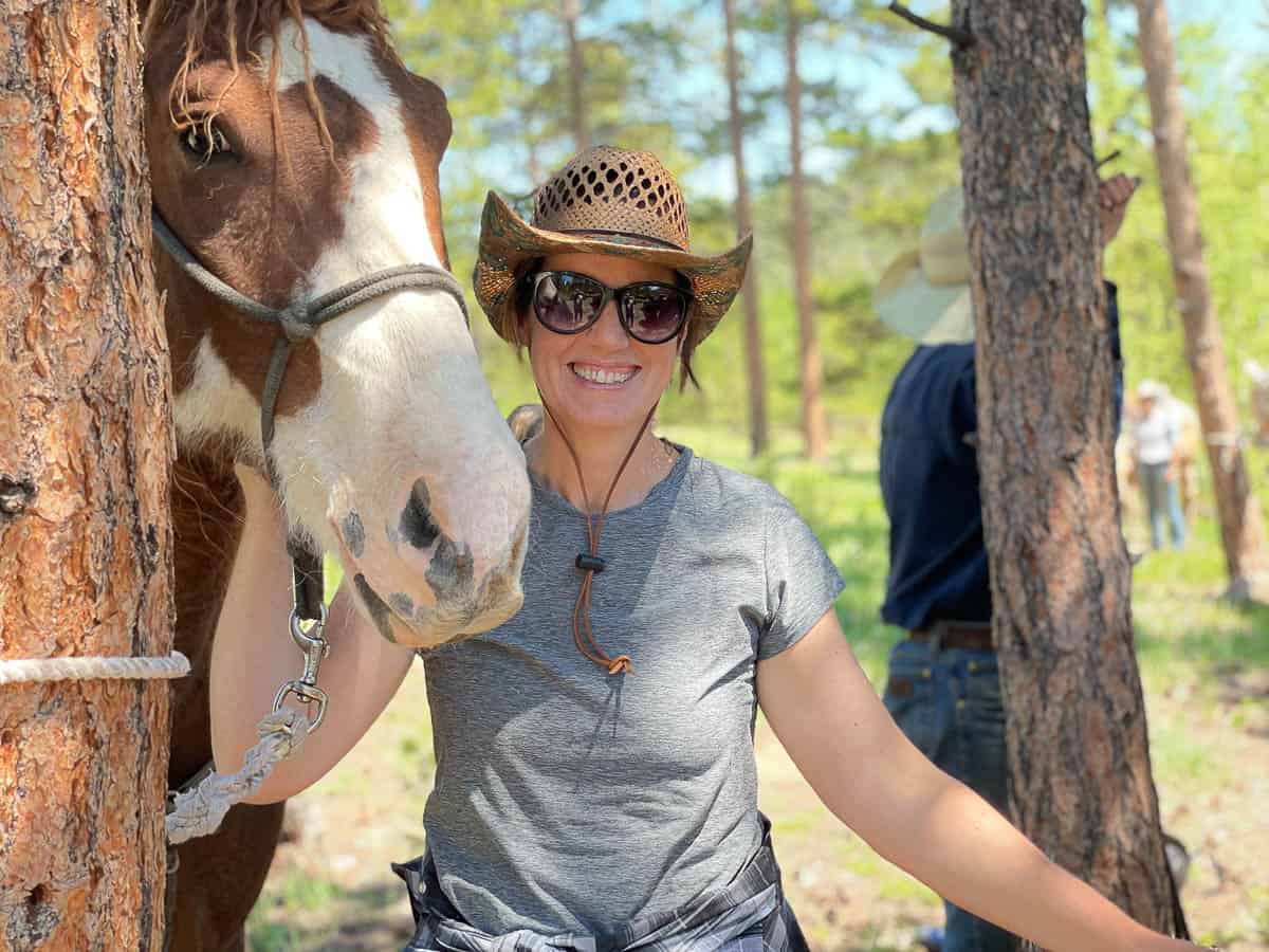 women leading a horse