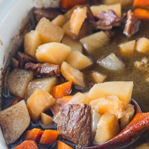 Irish stew in a crockpot