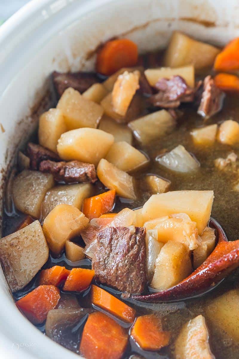 Irish stew in a crockpot