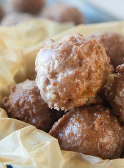 close up view of gluten free cider donuts