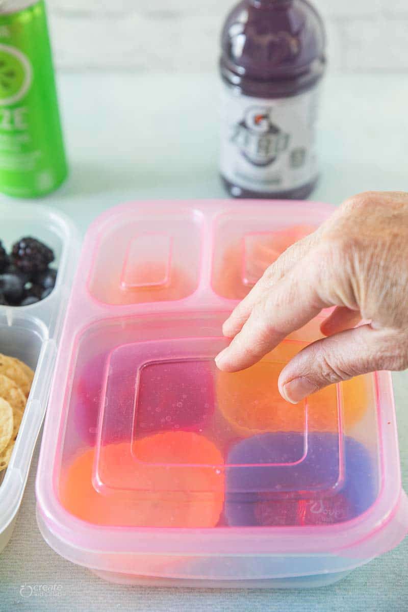 lid placed on top of lunchbox container