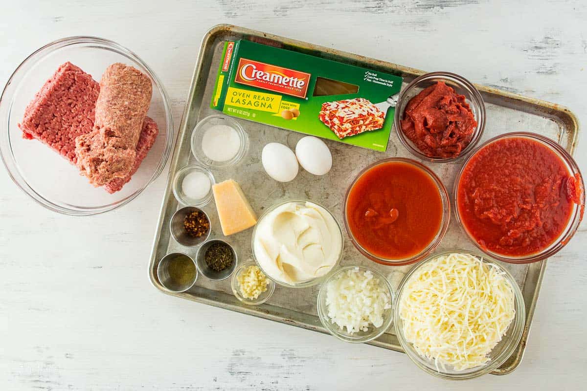 ingredients for lasagna