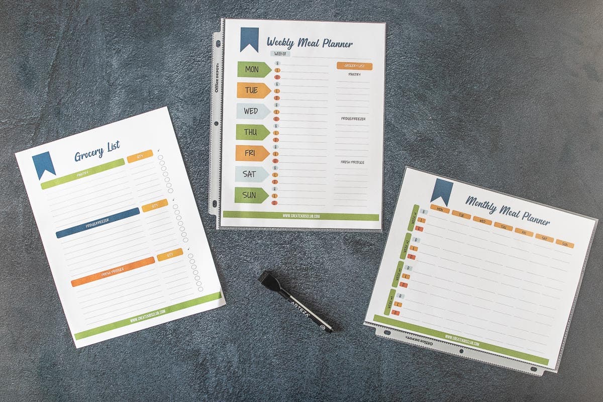 meal planner templates