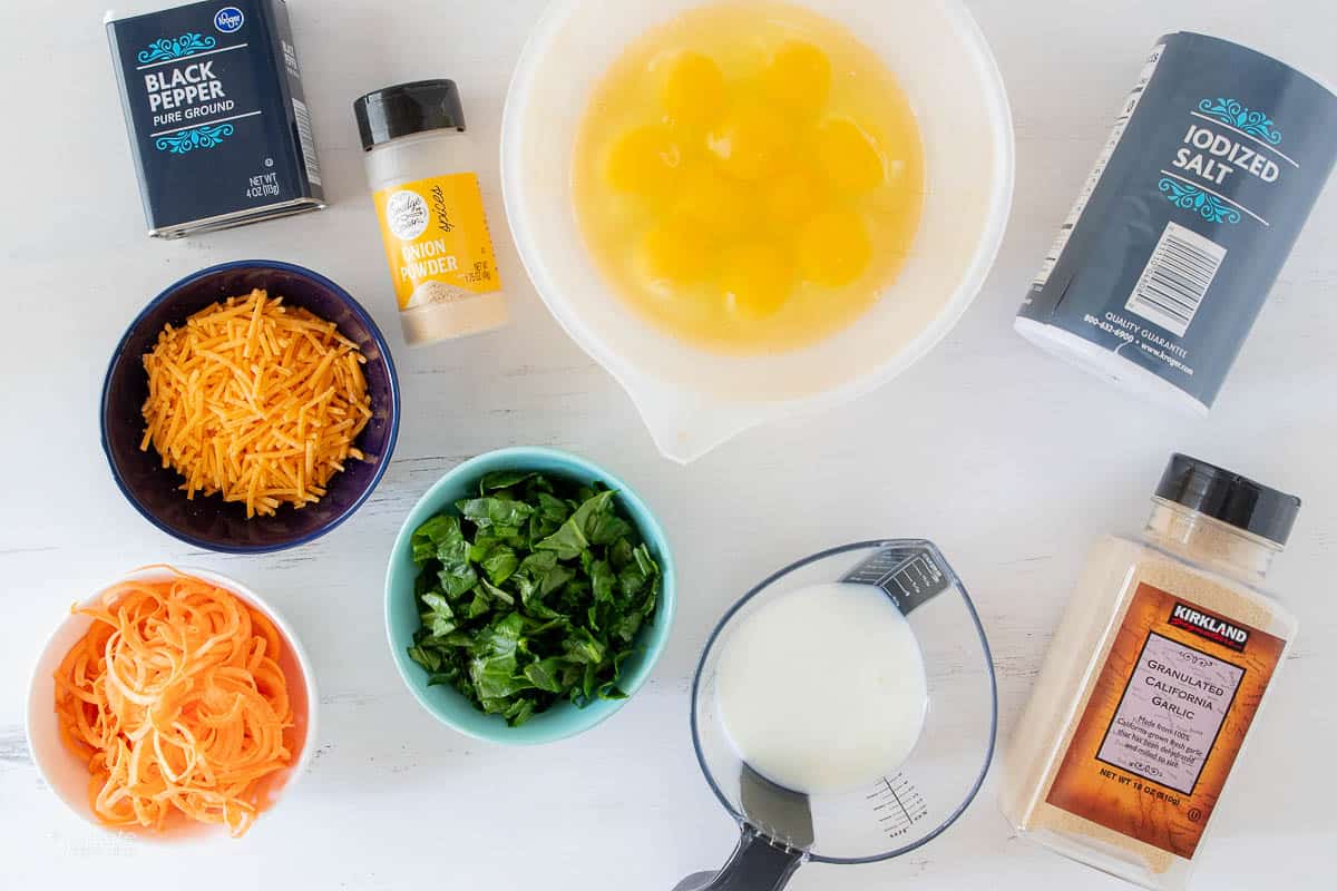 ingredients for egg frittatas