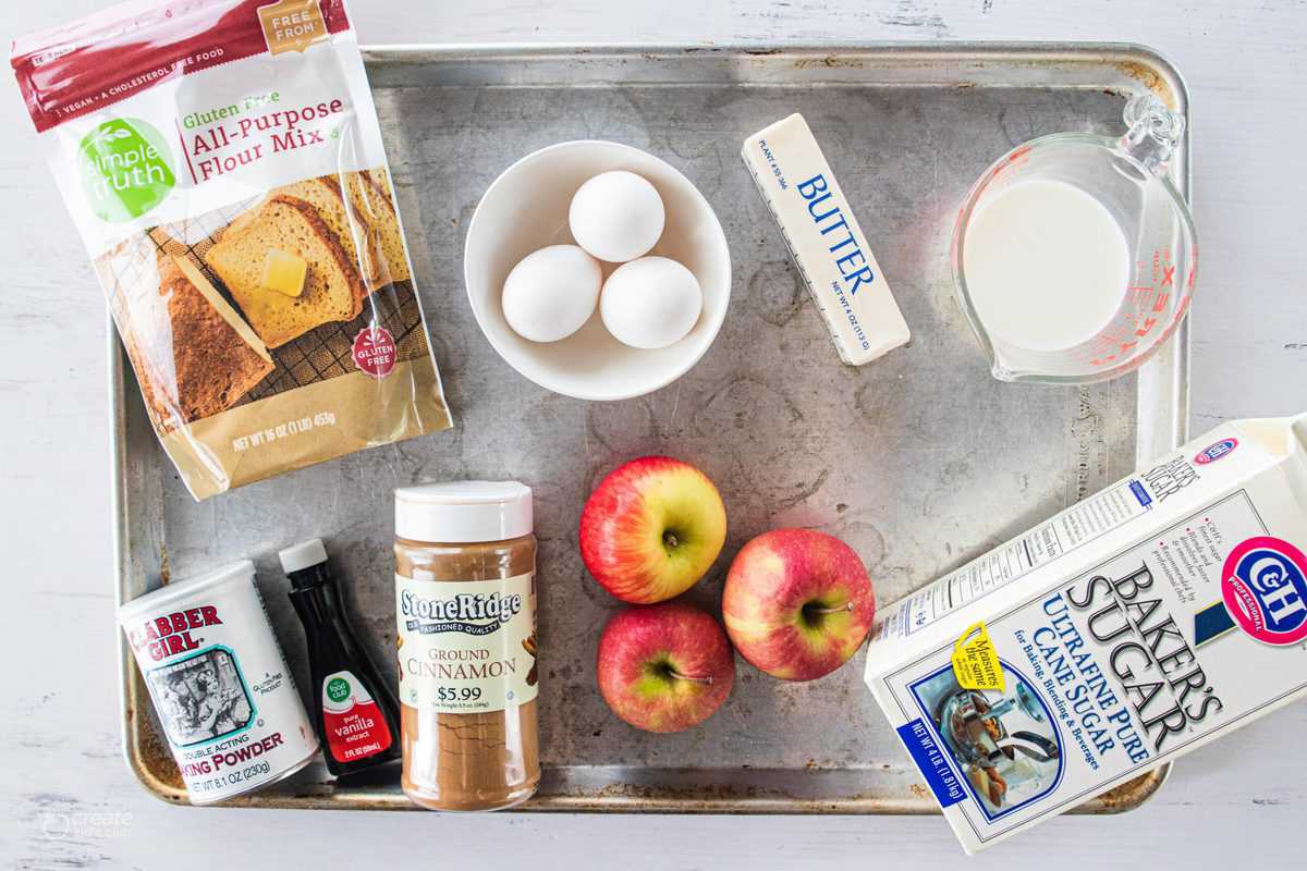 ingredients for gluten free apple cake