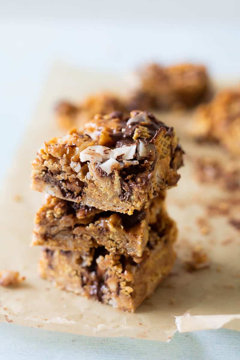 gluten free granola bars stacked