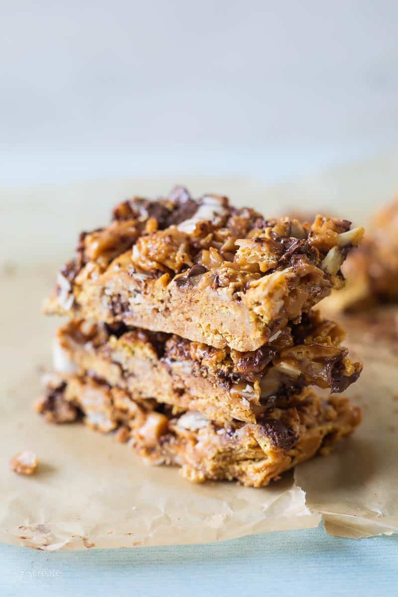 gluten free granola bars stacked