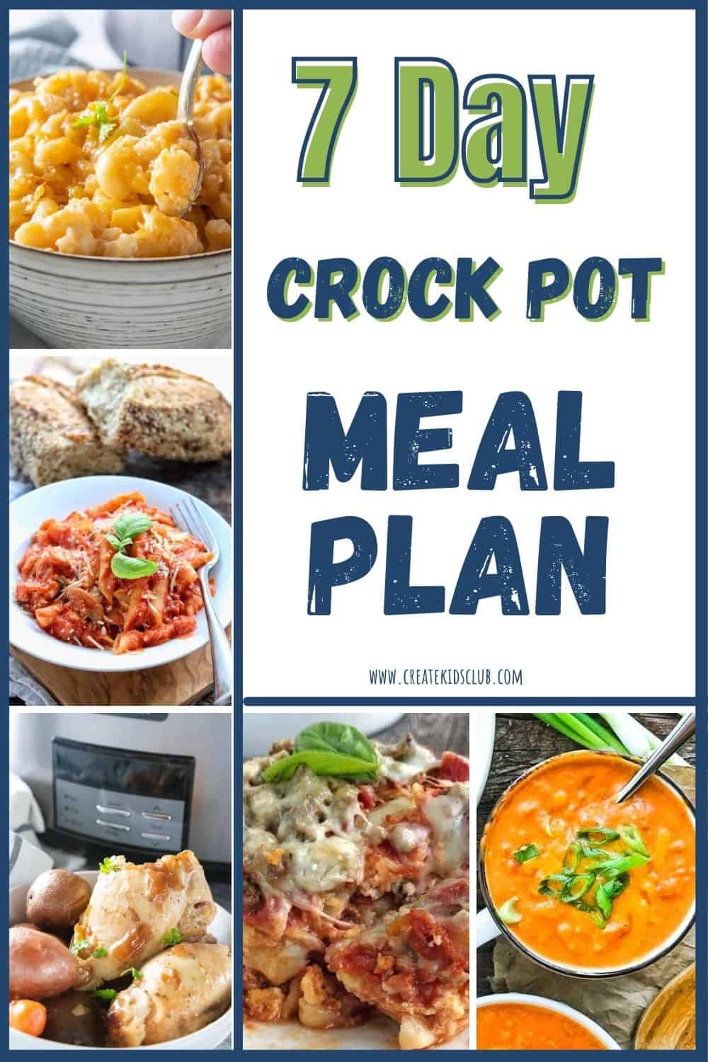 5 pictures of crock pot meals for a week of crockpot meals roundup.