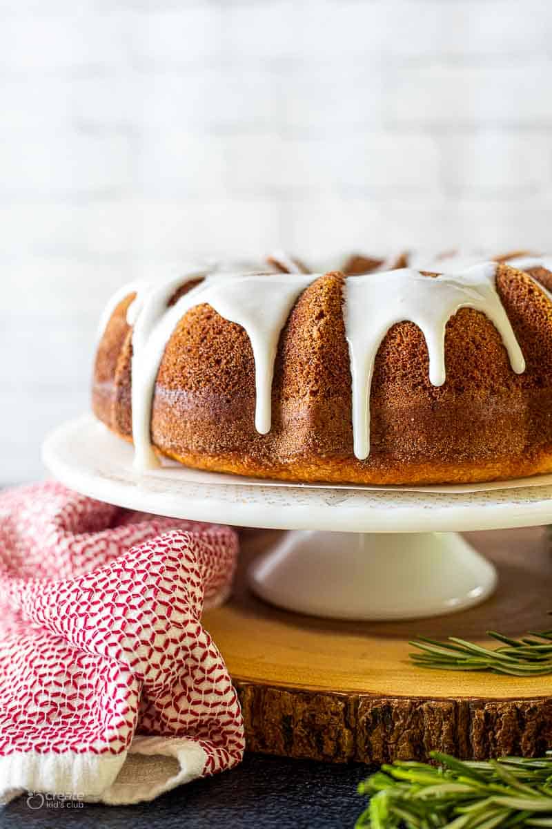 Bundt cake drizzled with icing