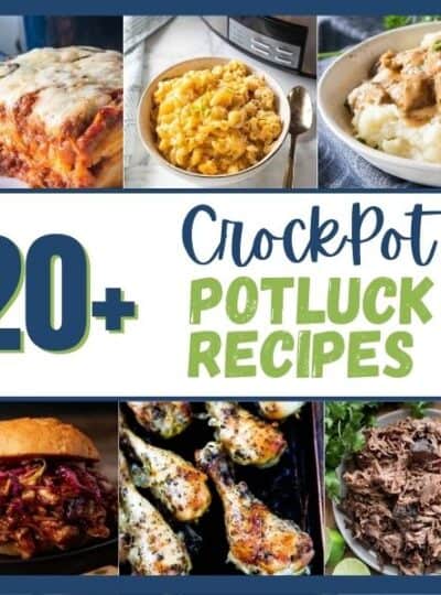 6 pictures of crockpot recipes for potlucks.