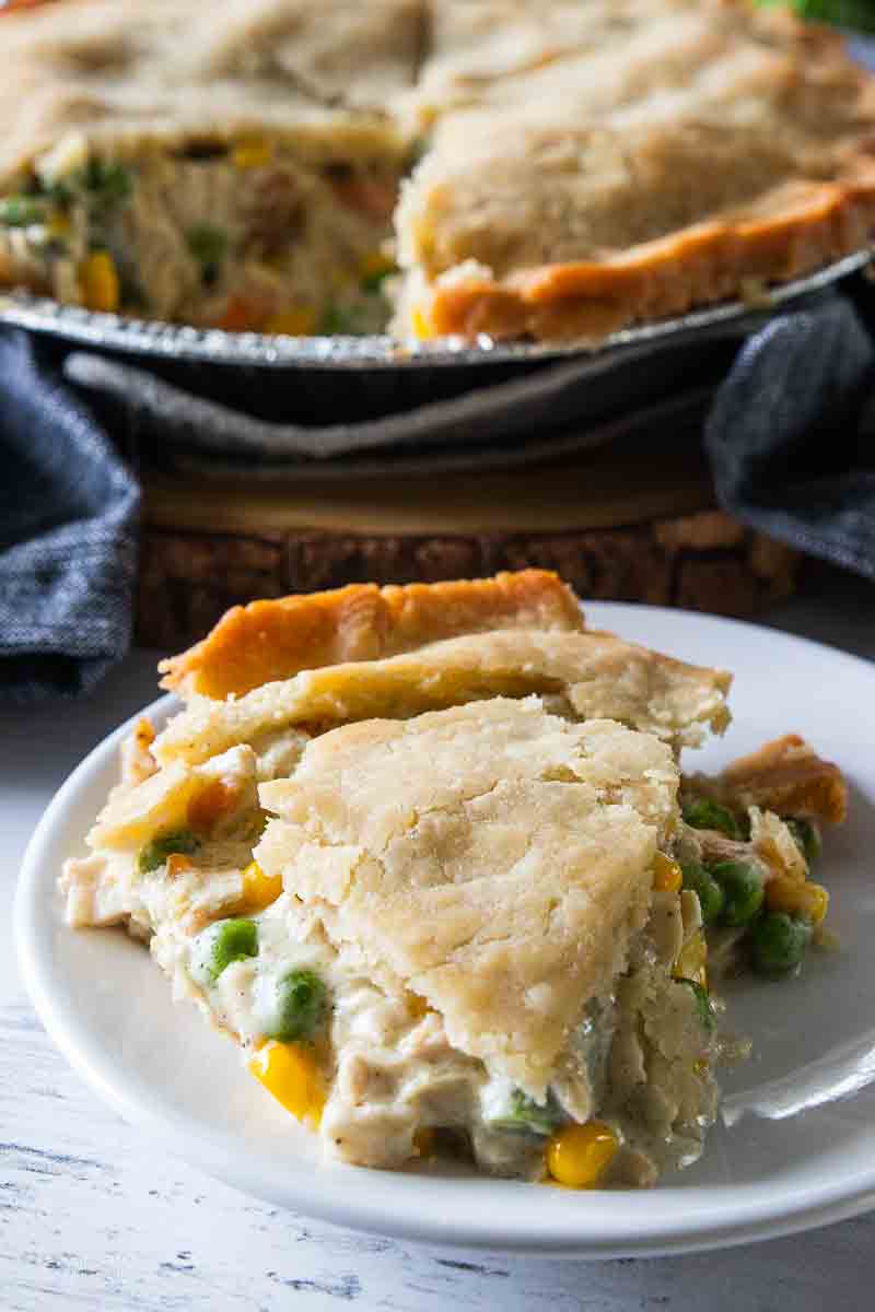 slice of pot pie on plate