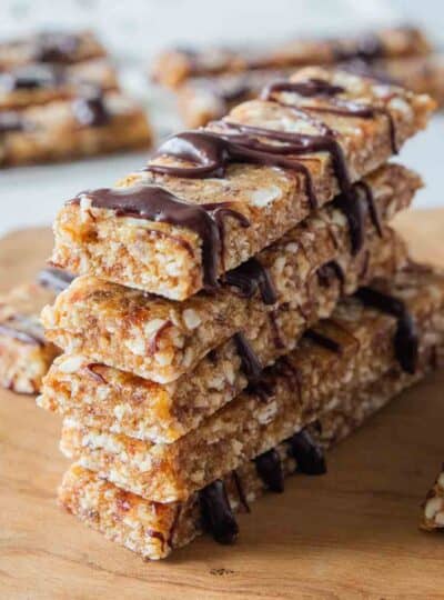 stacked homemade protein bars