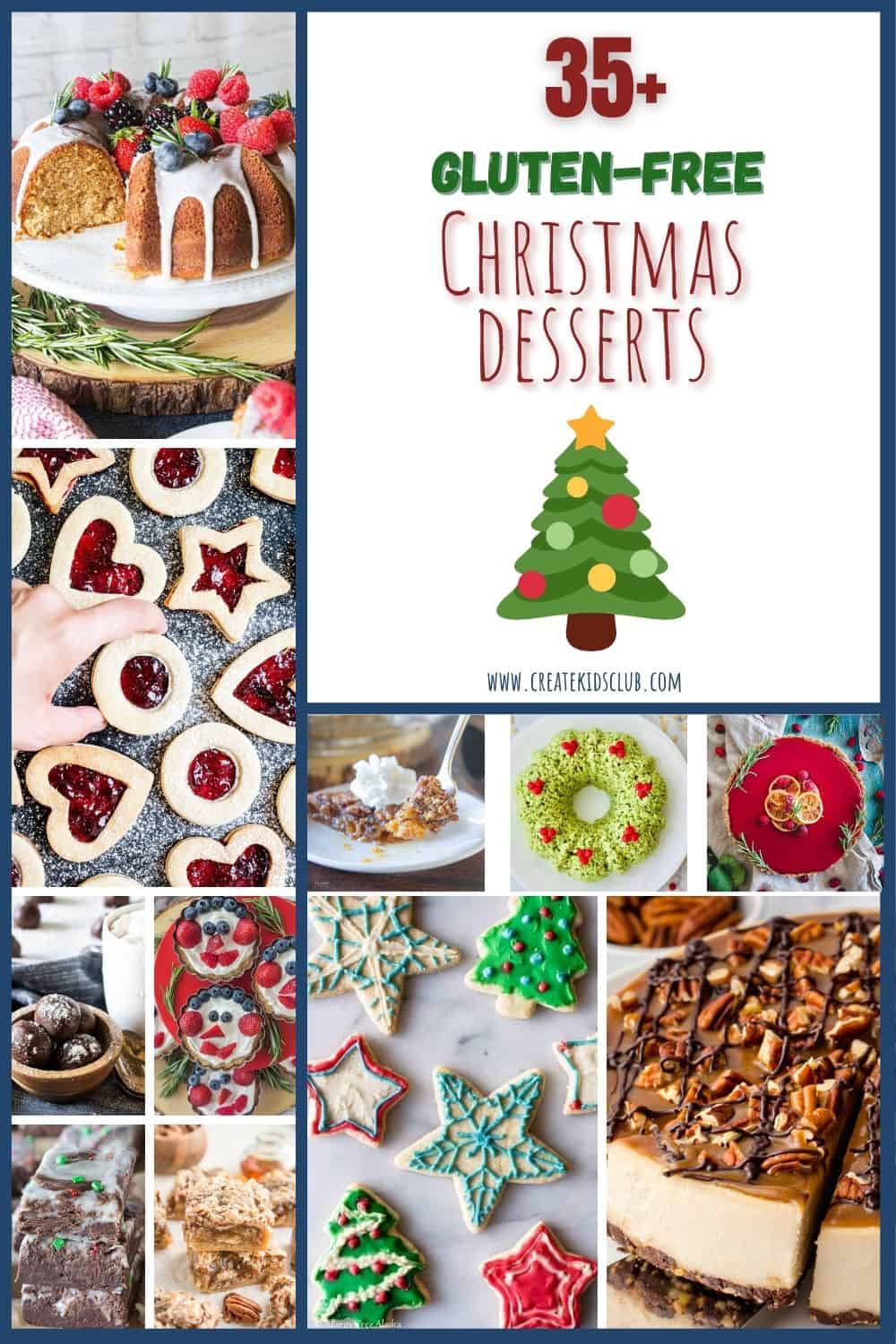 11 pictures of gluten free Christmas desserts.