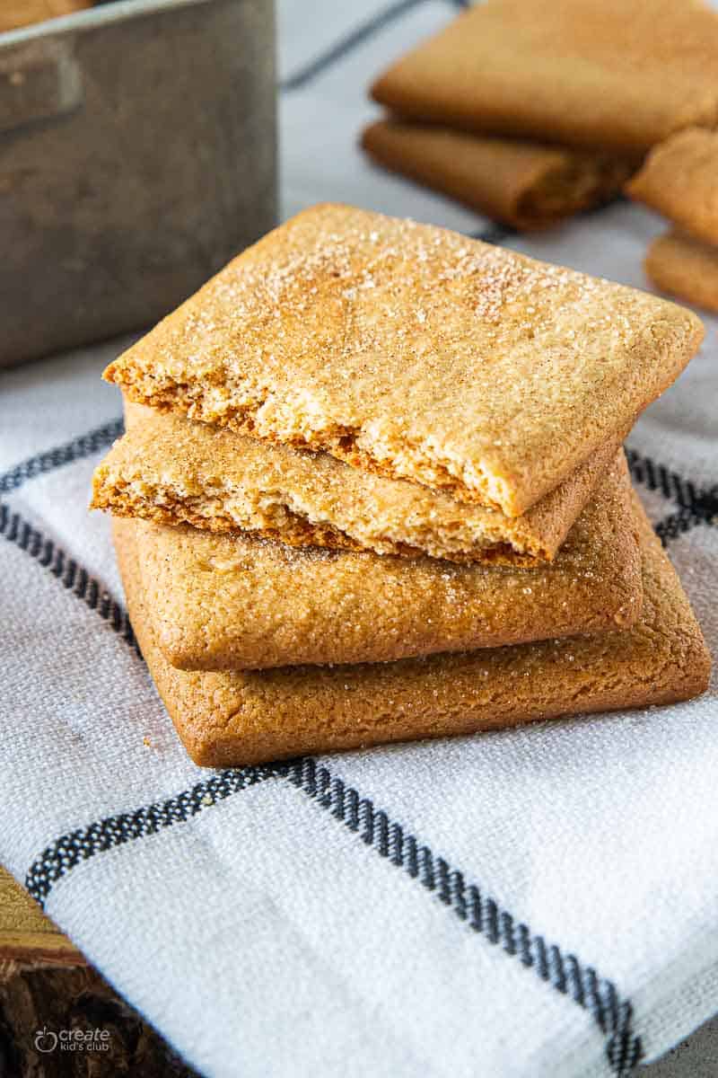 stacked homemade gluten free graham crackers