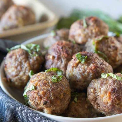 gluten-free meatballs in bowl