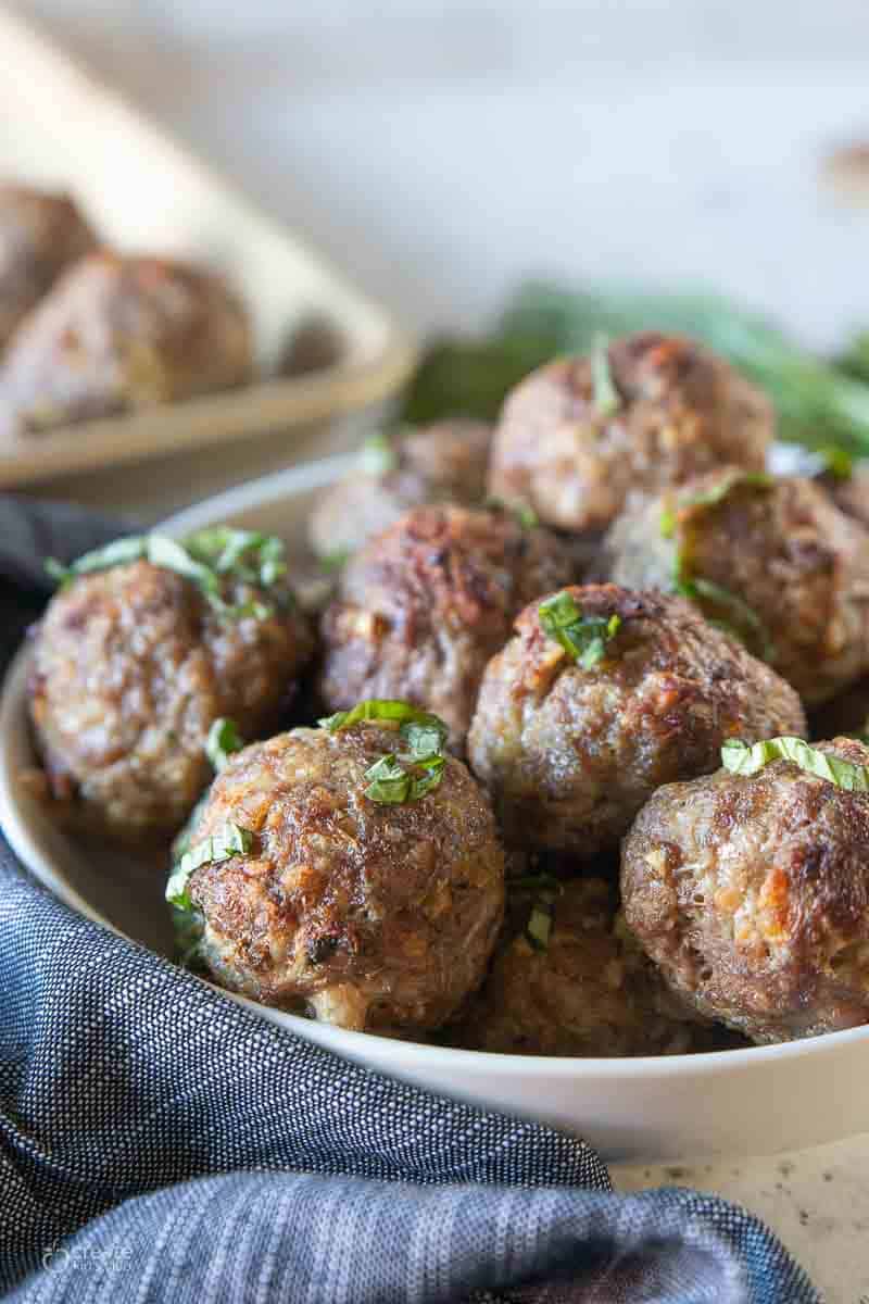 gluten-free meatballs in bowl