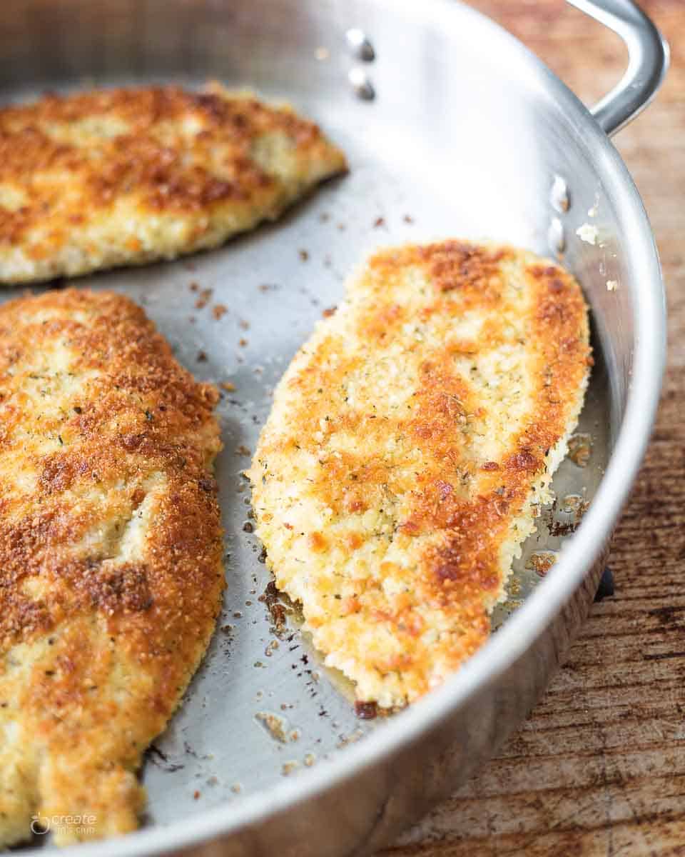 pan fried gluten free breaded chicken breast