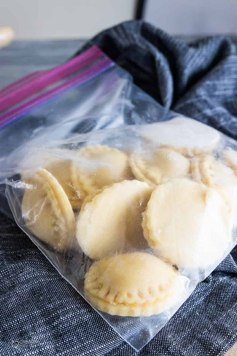 butternut squash ravioli in a freezer ziploc bag