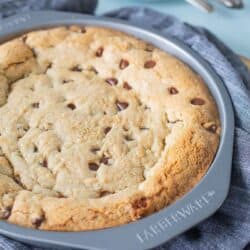baked cookie cake in pan