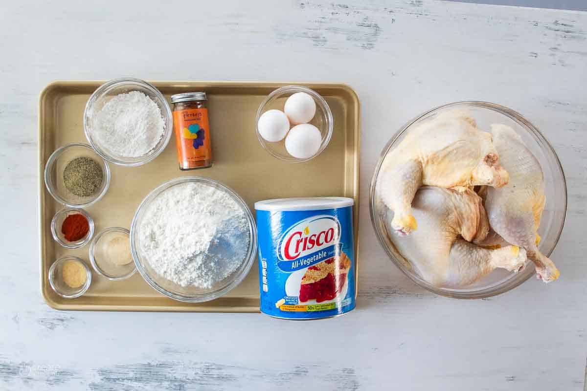 ingredients for gluten free fried chicken