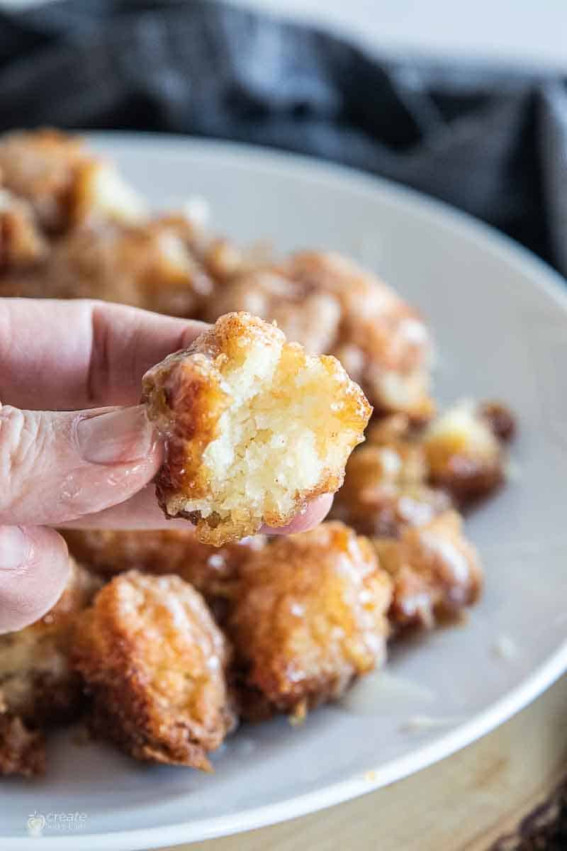 bite missing from piece of gluten free monkey bread