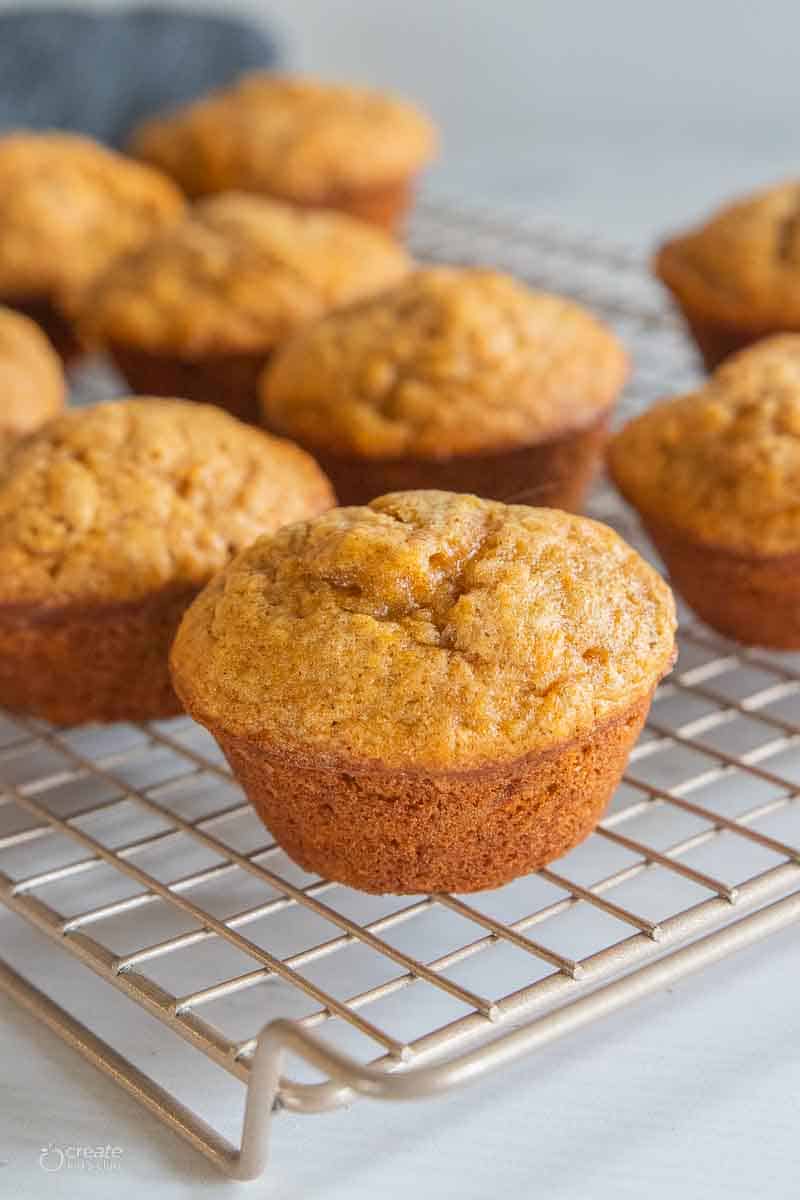 gf sweet potato muffins in wire rack