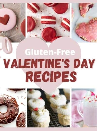 6 pictures of gluten free recipes for Valentine's Day.