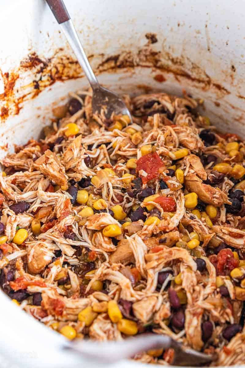 gf shredded sante fe chicken in crockpot