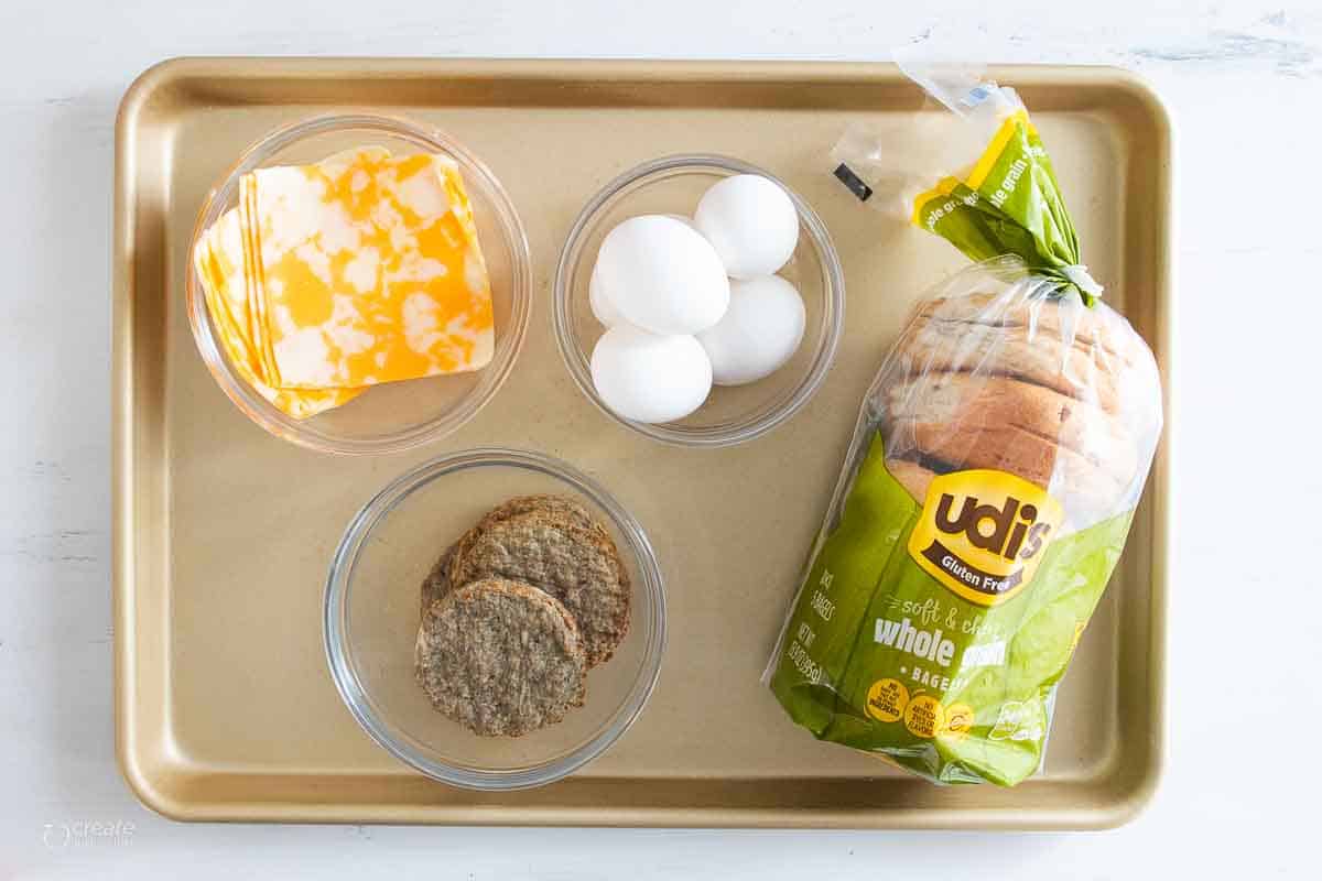 ingredients for gluten free breakfast sandwiches