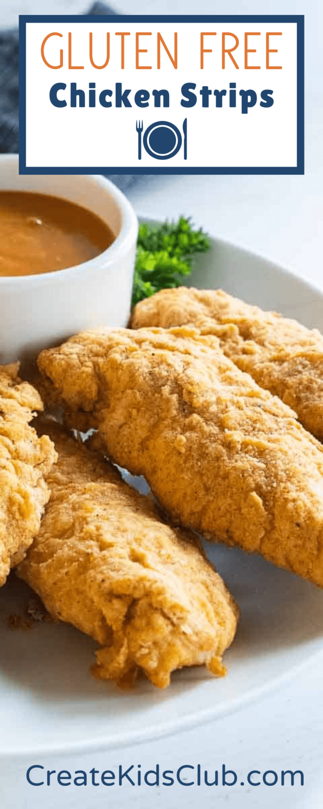 Pinterest image of gluten free chicken strips