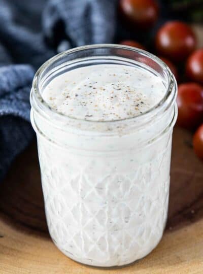 dairy free ranch dressing in a mason jar