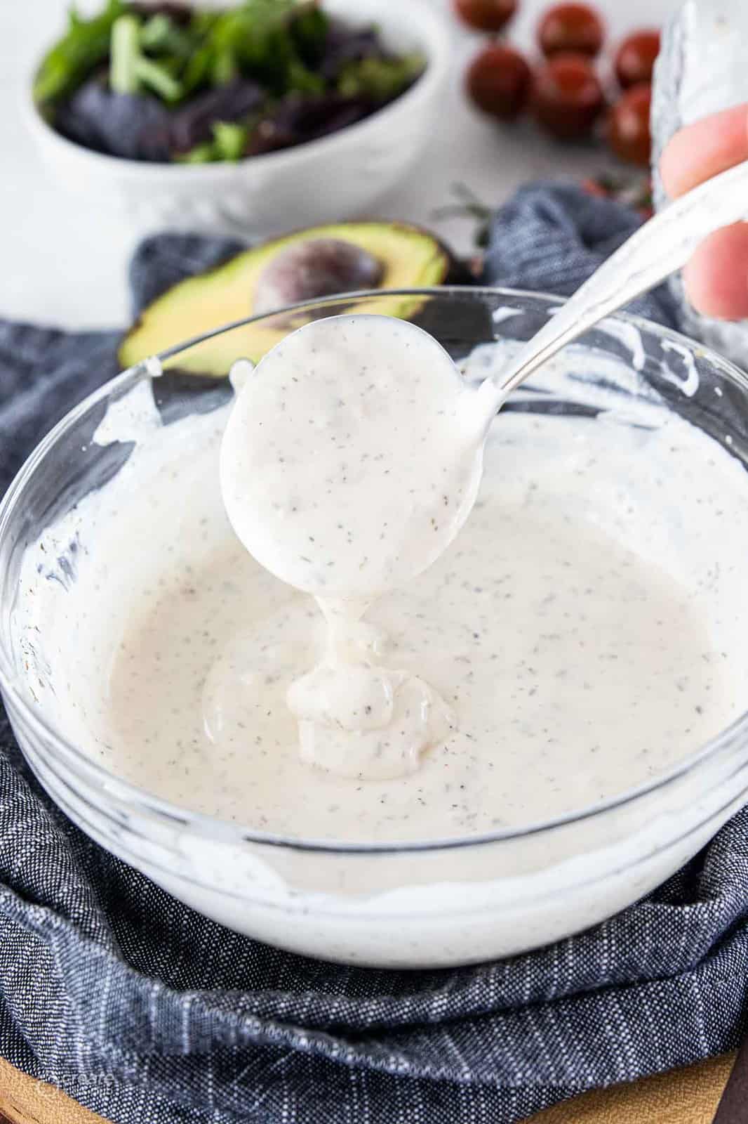 dairy free ranch in mixing bowl