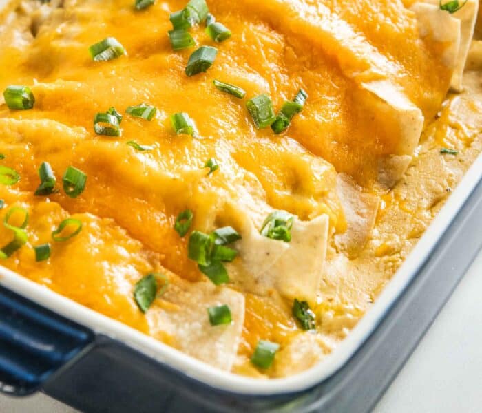close view of gf chicken enchiladas