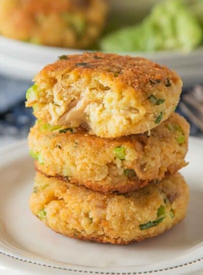 stacked baked salmon cakes gluten free