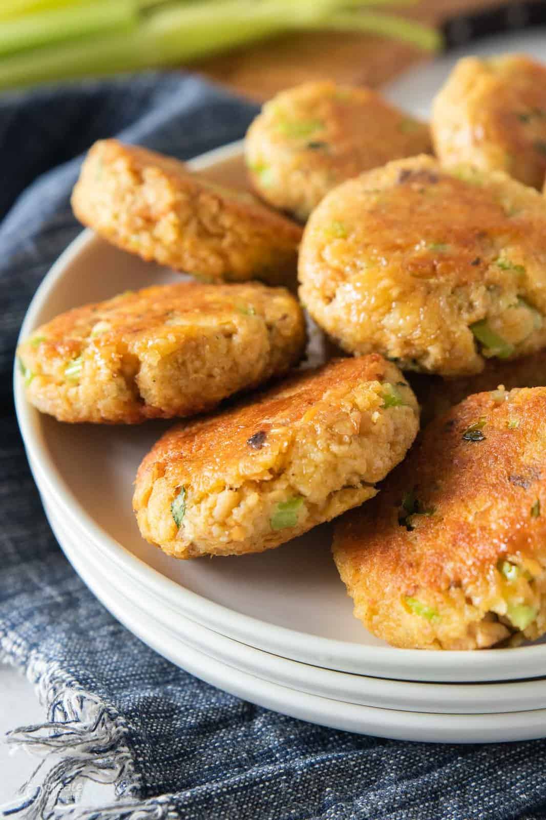 baked salmon cakes on plate