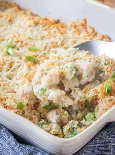 close up view of gluten free chicken casserole