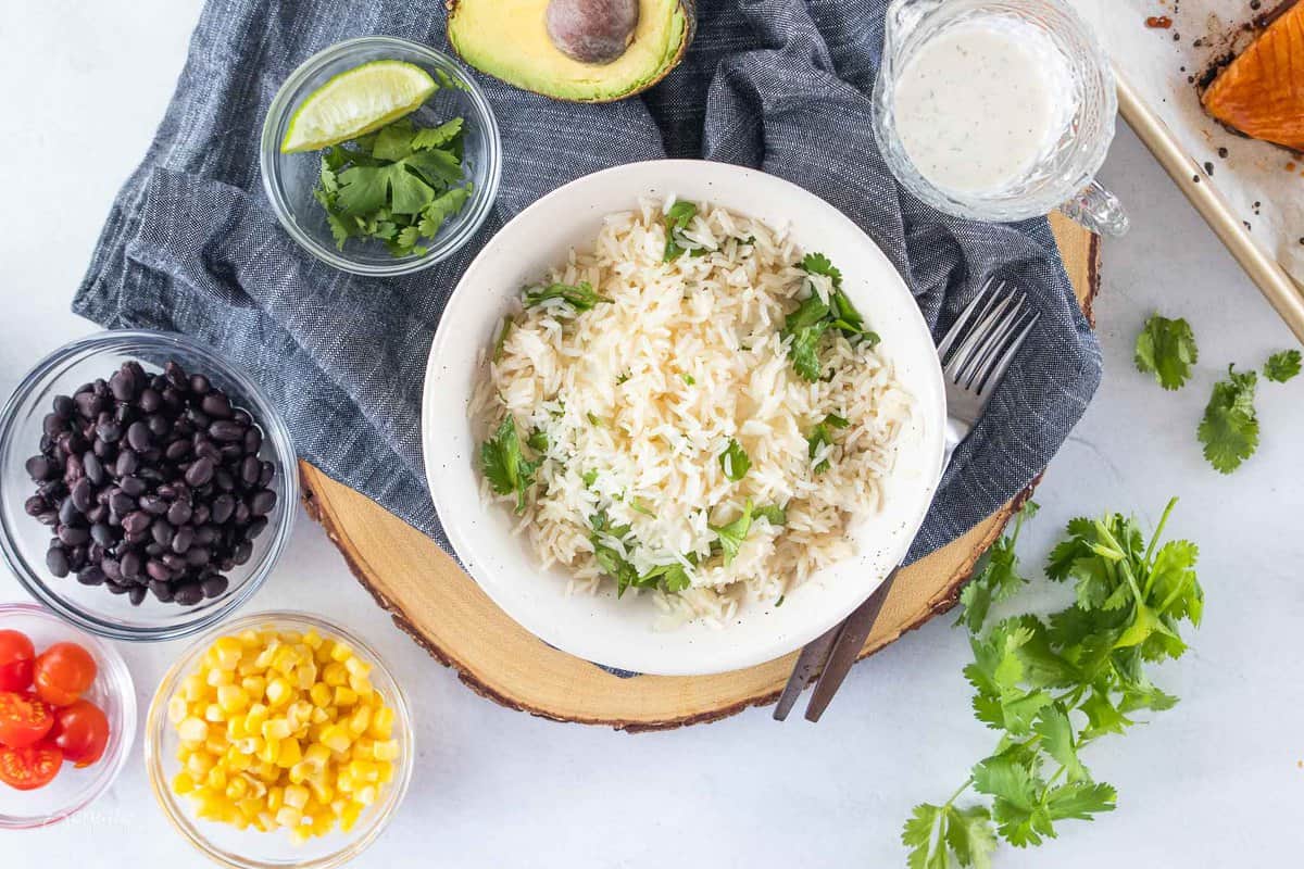 individual ingredients for buddha bowl displayed