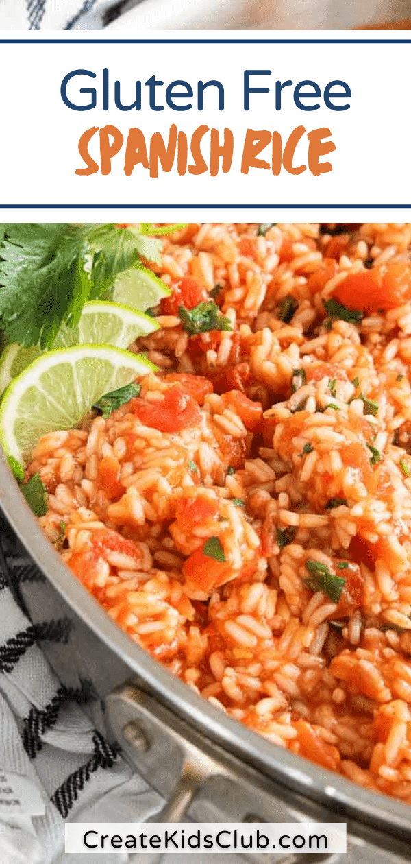 Pinterest image of gluten free Spanish rice
